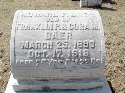 Grave of Howard Frank Baer