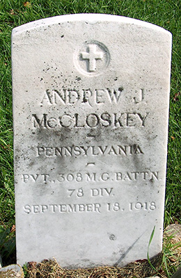 Grave of Andrew John McCloskey