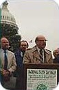 Photo of a Gaylord Nelson outside the Washington Capitol. Source = http://earthday.wilderness.org/history/.