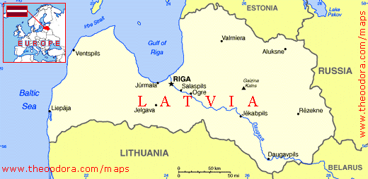 Map of Latvia