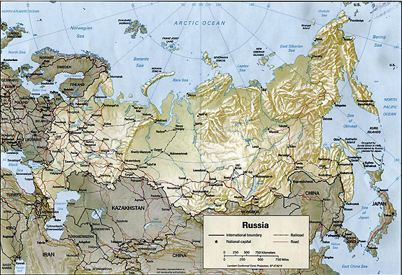 Physical Map of Russia; Source http://www.russiamap.org/maps.php?type=physical