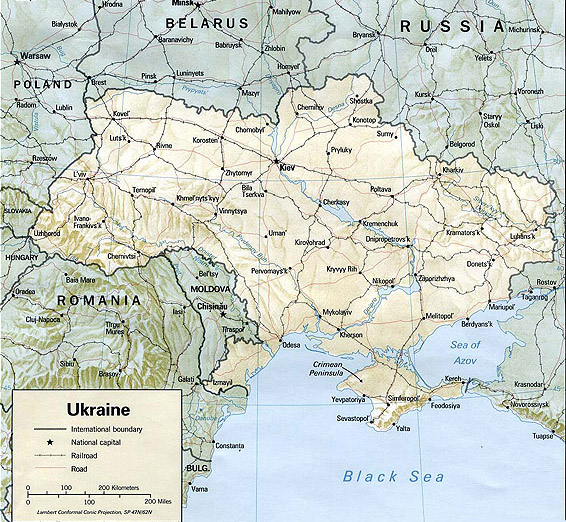 Map of Ukraine; source is http://www.lib.utexas.edu/maps/commonwealth/ukraine_rel93.jpg
