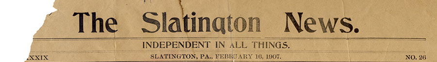 The Slatington News banner
