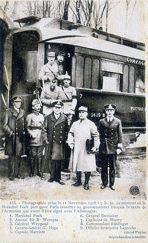 Image of the Signers of the Armistice; Source: Carte Postale